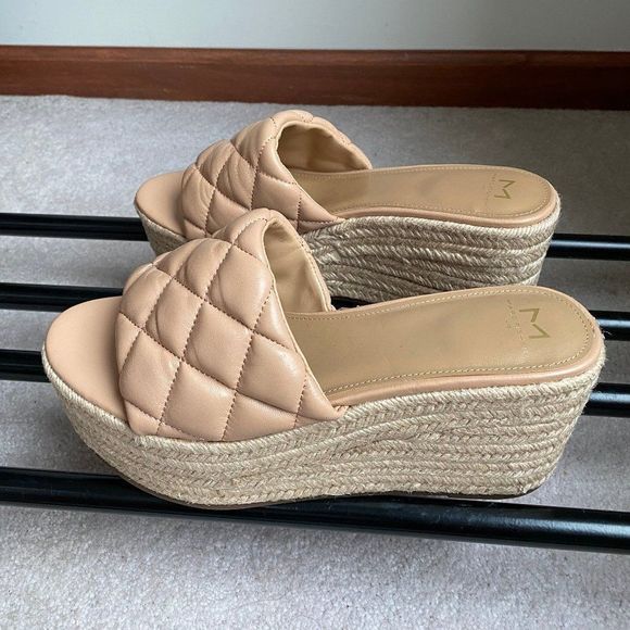 MARC FISHER Women Velia Leather Espadrille Platform Sandals NEW NWOB - Picture 4 of 9